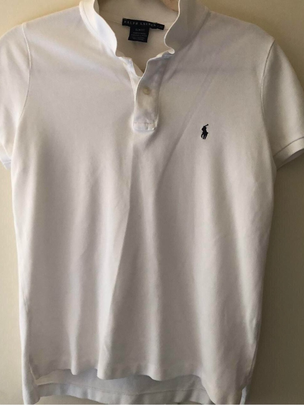 Ralph Lauren White Polo with Navy Pony Logo